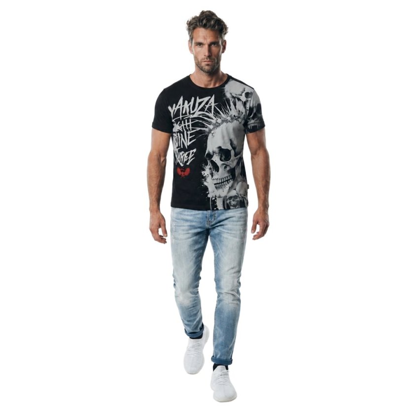 Pánské tričko Skull Stack Regular T-Shirt - Velikost: M, Barva: schwarz