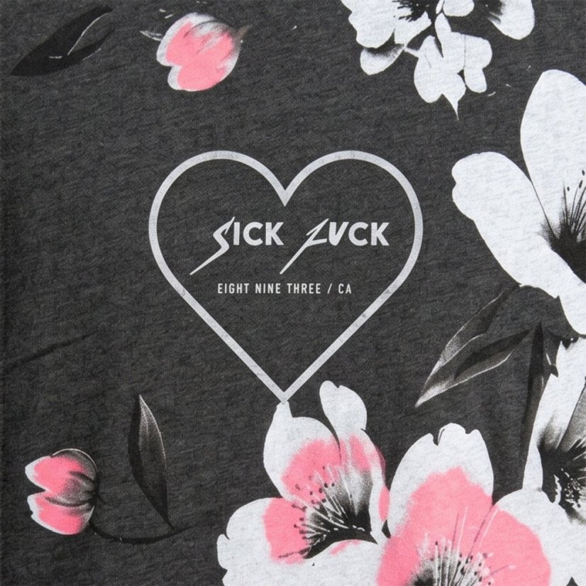 Dámské ležérní tričkové šaty Flowers Casual - Velikost: XS, Barva: Černý melír