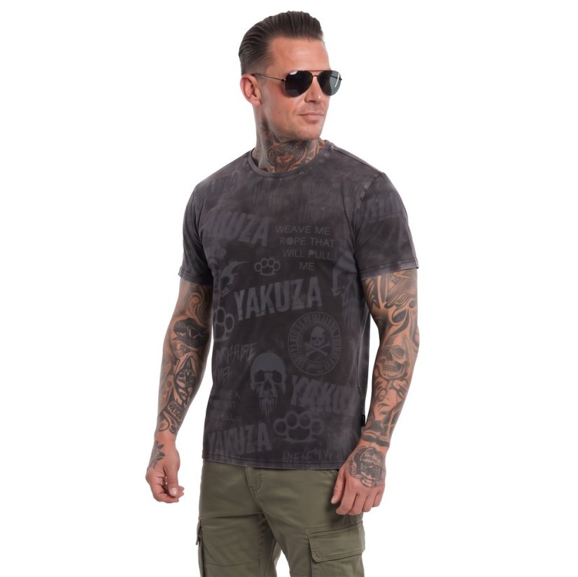 Branded Allover Regular T-Shirt - Velikost: S, Barva: schwarz