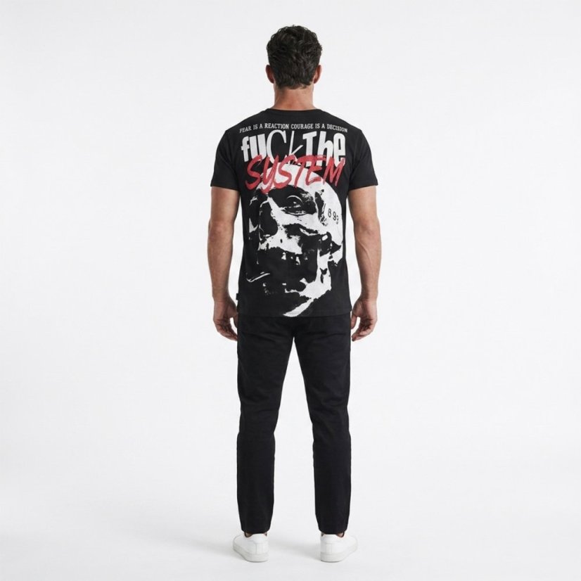 Pánské tričko Reaction Regular T-Shirt - Velikost: 6XL, Barva: schwarz