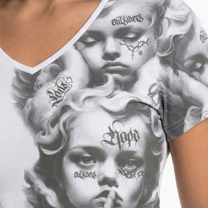 Dámské tričko Wise Curved V Neck - Velikost: M, Barva: Bílá