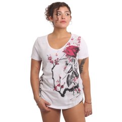 Dámské tričko Rose Scratch Curved V Neck