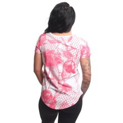 Dámské tričko Mesh Rose Curved V Neck