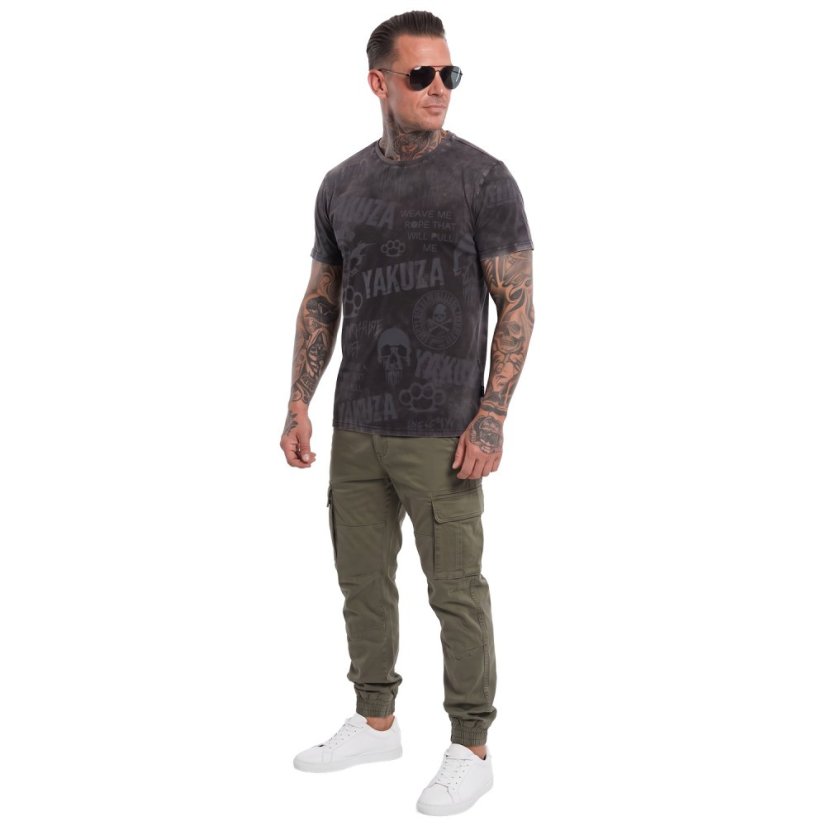 Branded Allover Regular T-Shirt - Velikost: S, Barva: schwarz