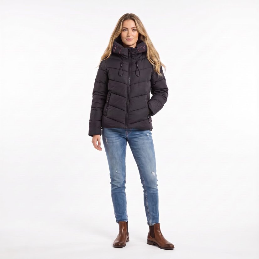 Dámská bunda 3RD V02 Puffer Winter Jacket - Velikost: 2XL, Barva: Černá