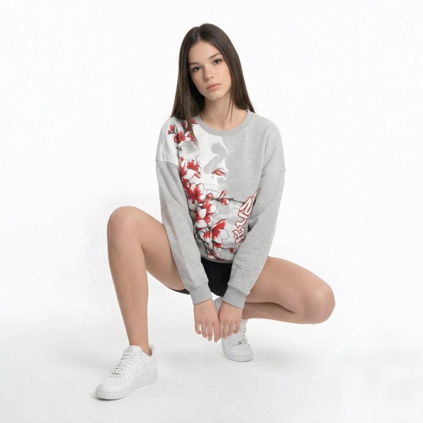 Dámská mikina Hanami Urban - Velikost: M, Barva: Hellgrau meliert
