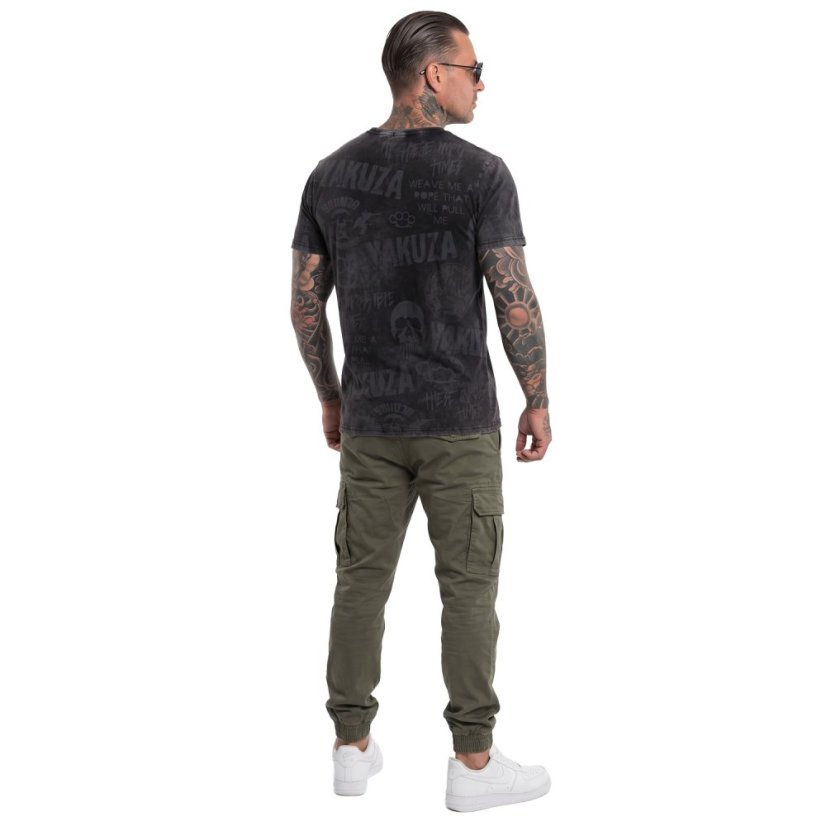 Branded Allover Regular T-Shirt - Velikost: S, Barva: schwarz